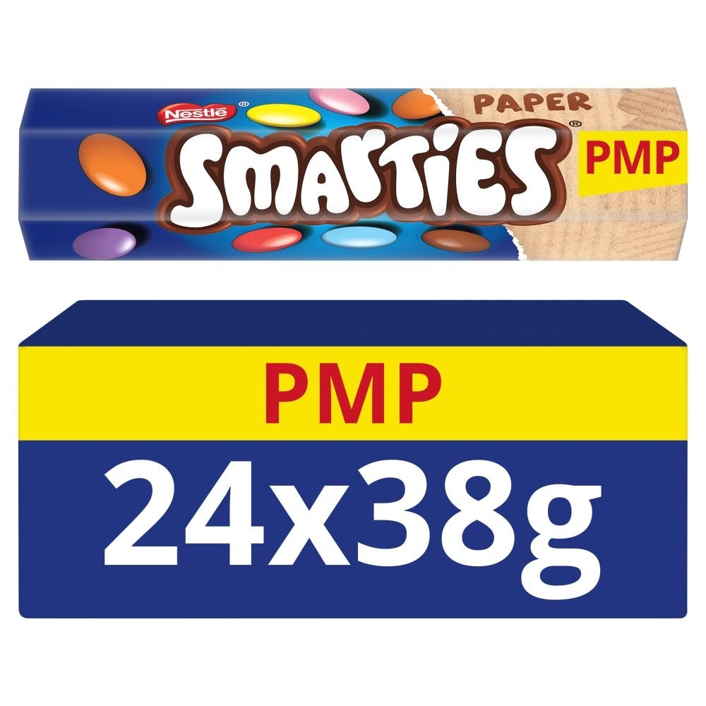NESTLE SMARTIES TUBES 38G X 24 Price Marked 89p Tubes Full Box1