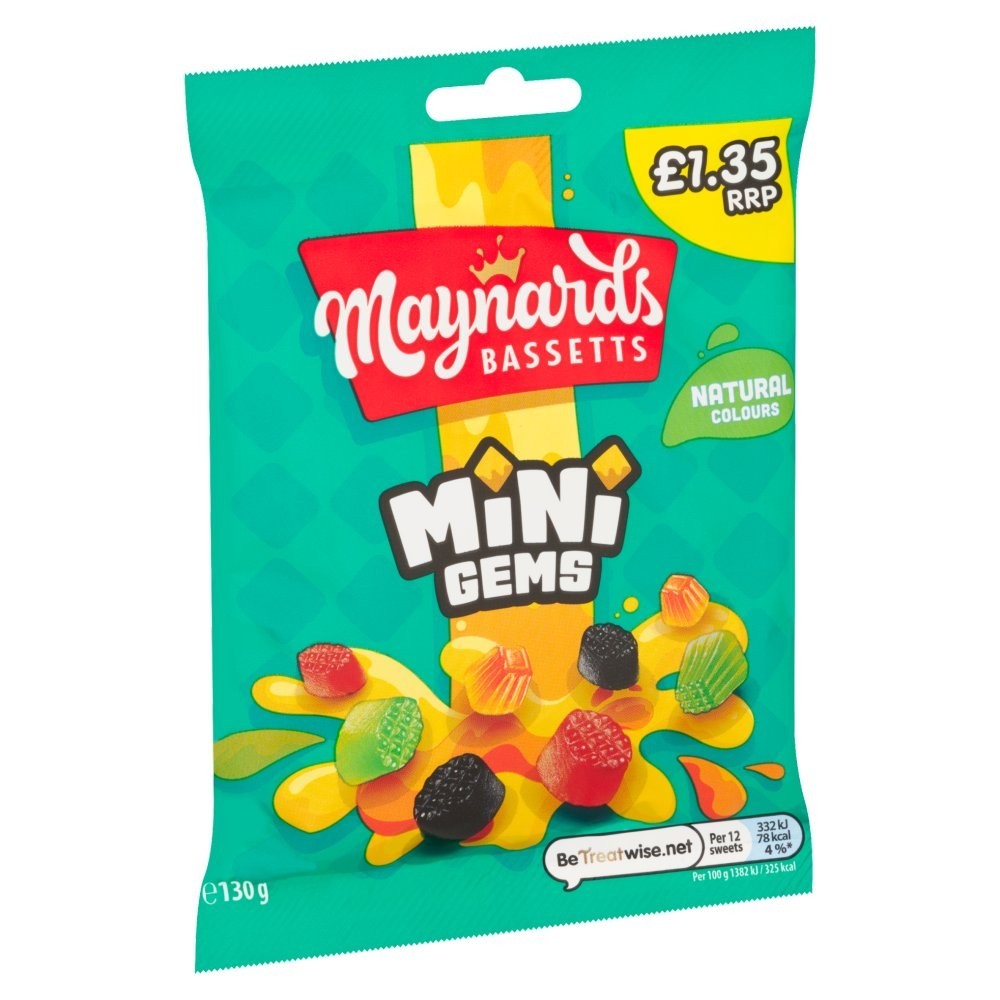 MAYNARDS MINI GEMS Bag 130g x 10 Pack Full Case £13.491