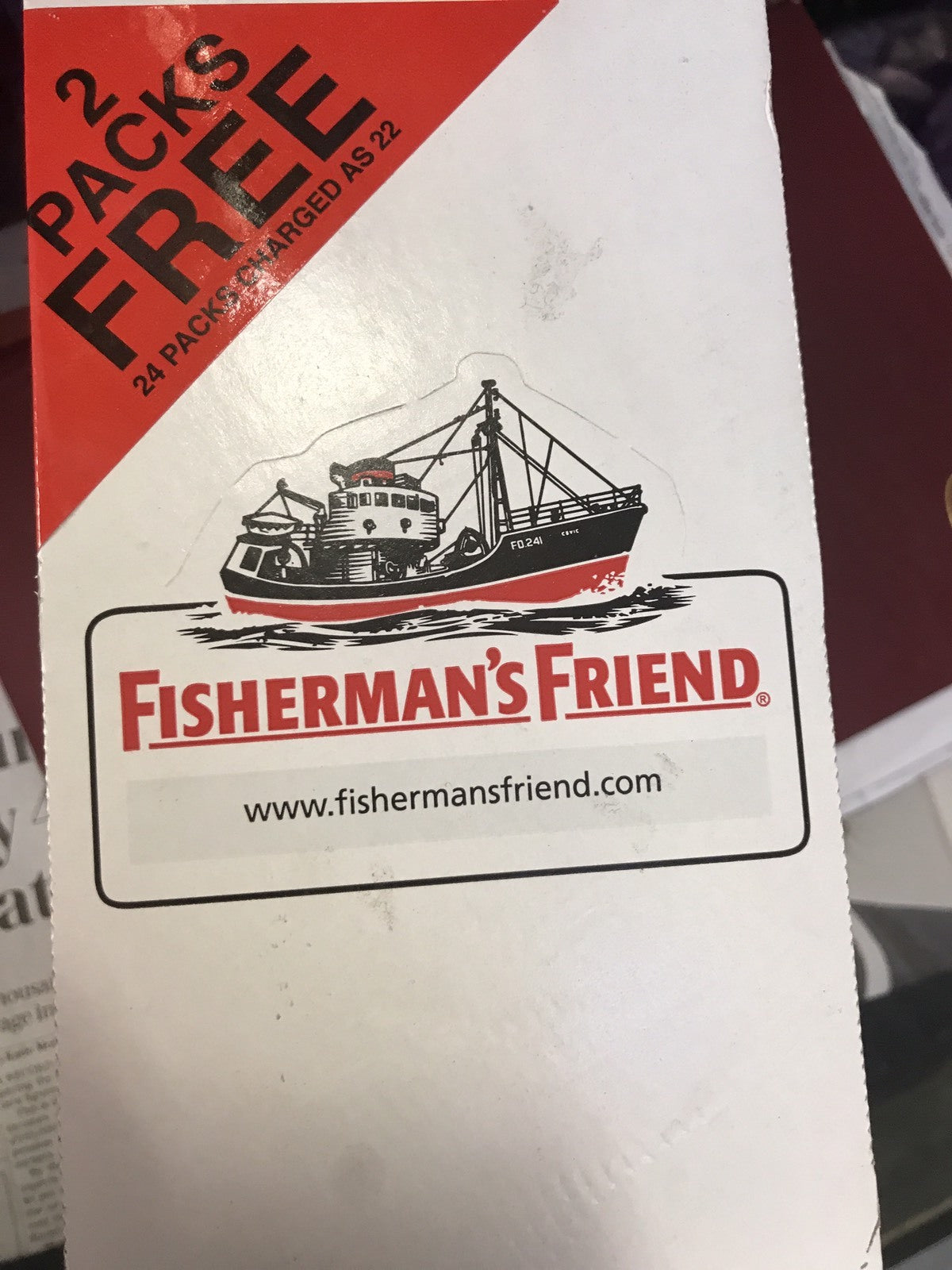 Full Box of 24 Fisherman's Friend Original Extra Strong Menthol Lozenges2