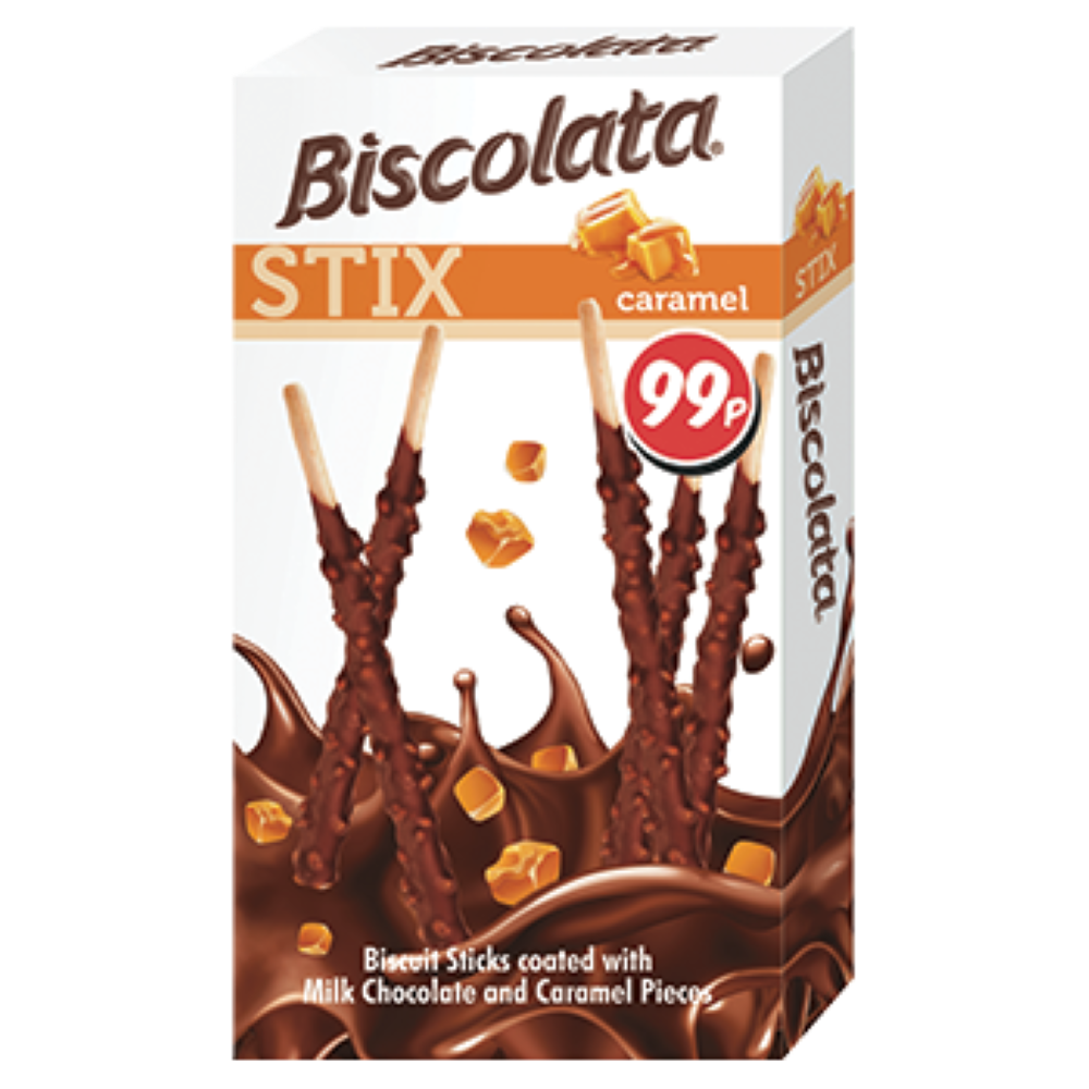 Biscolata Caramel Chocolate Sticks 40g x 12 Snack Treat Sweet Box1