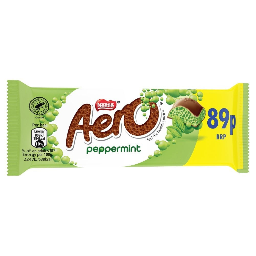 Box of 24 Nestlé Aero Peppermint Chocolate Bars 36g | Minty Bubbly Chocolate1