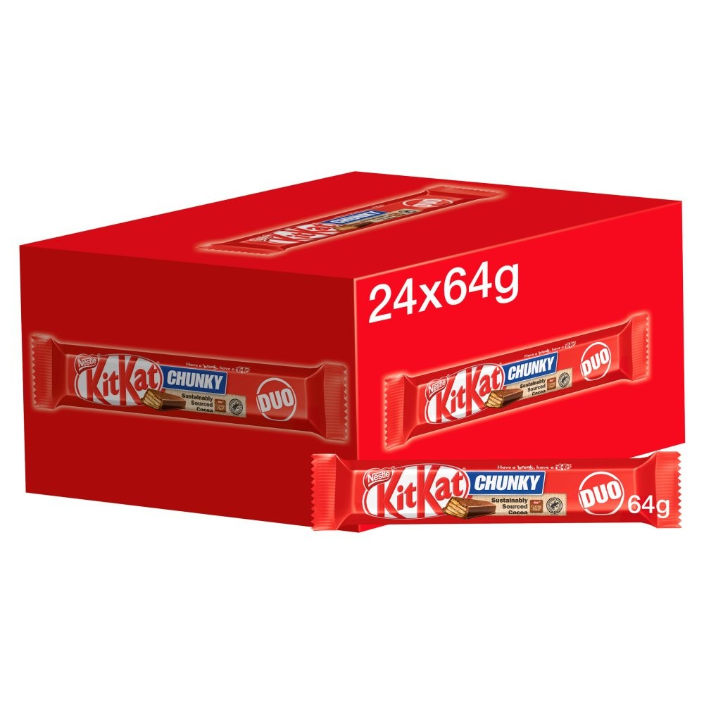 Full Box of KitKat Chunky Duo Milk Chocolate Bar 24 x 64g2