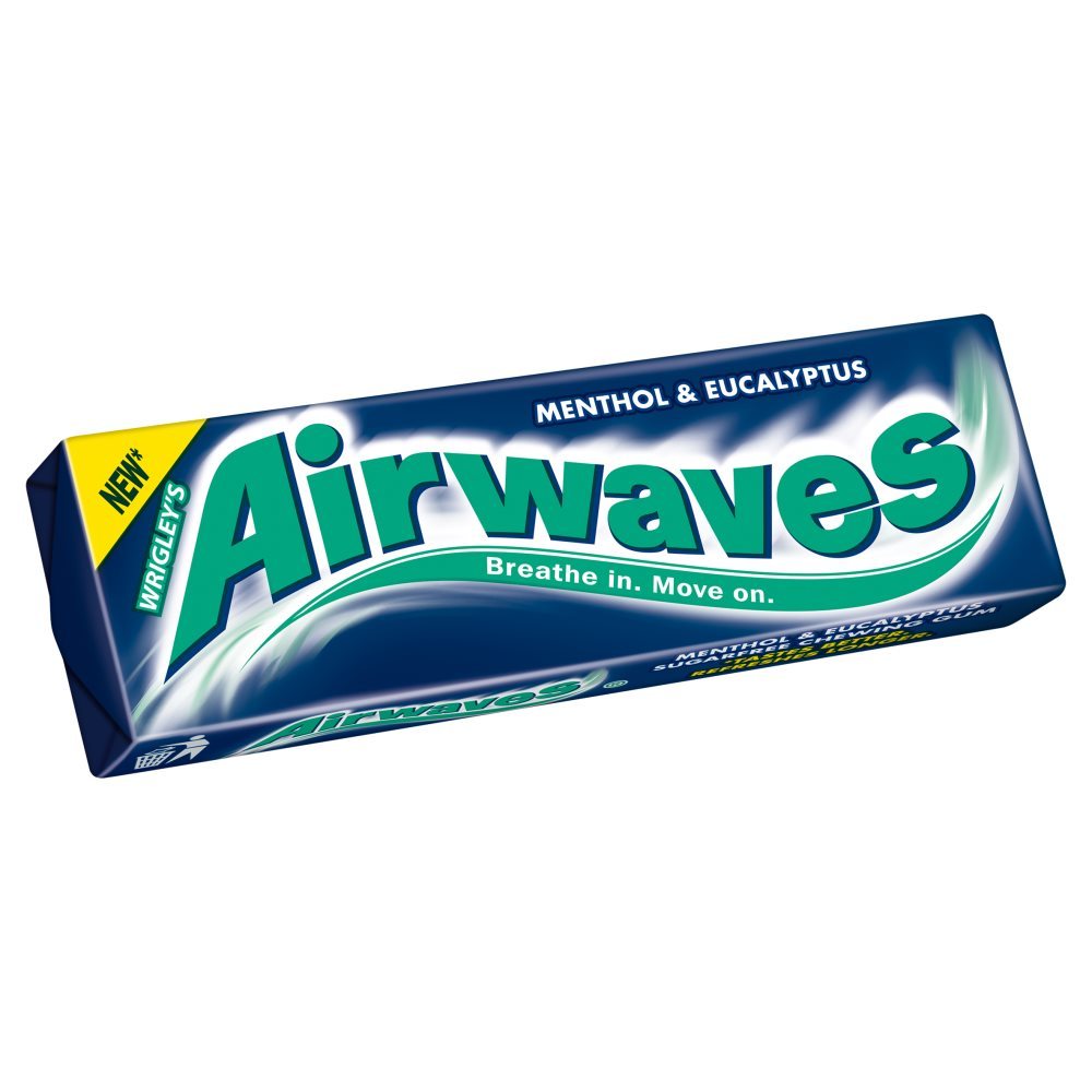 Full Box of 30 Wrigley's Chewing Gum Airwaves Sugar Free Menthol and Eucalyptus1