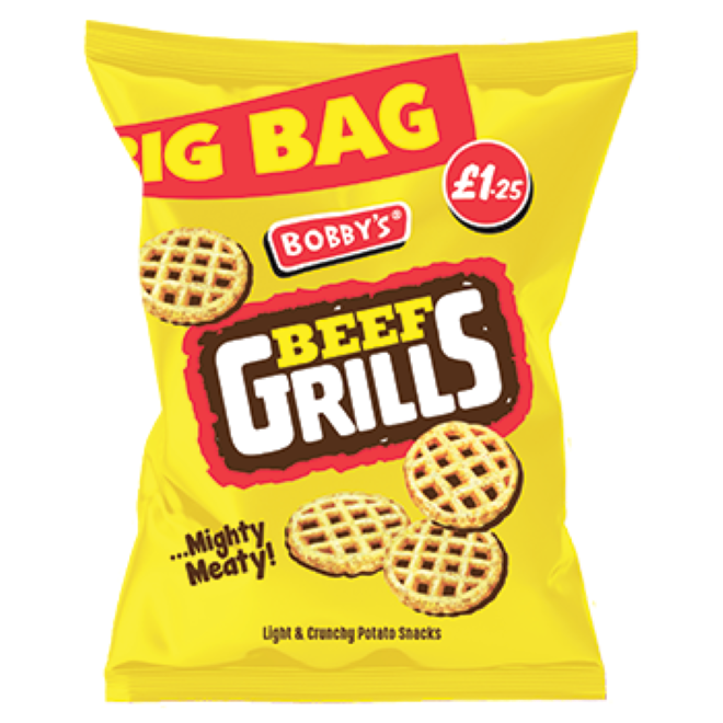 Bobby's Beef Grills Crisps Full Box Of 15 Packets at 60g Each Pack1