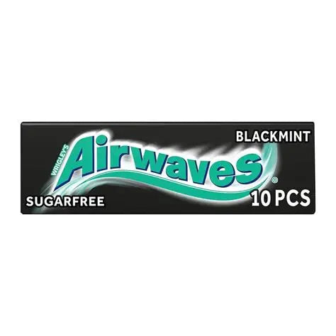 Full Box of 30 Wrigley's Chewing Gum Airwaves Sugar Free Black Mint