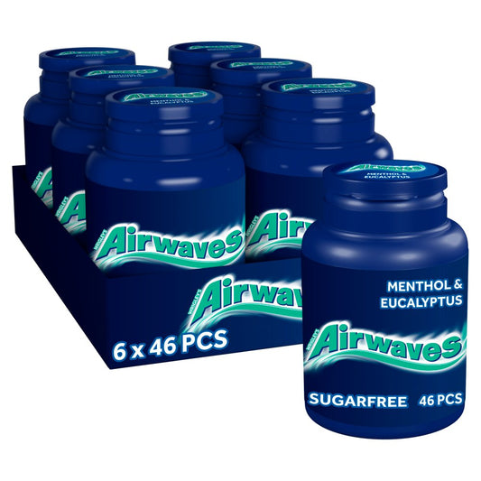 12 X  Pots of 46 Pellets Airwaves Menthol Chewing Gum