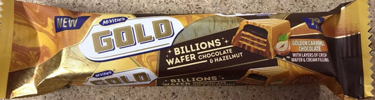 Mcvities Gold Billions Wafer Chocolate&Hazelnut 24 Bars 79p 24 x 39g0