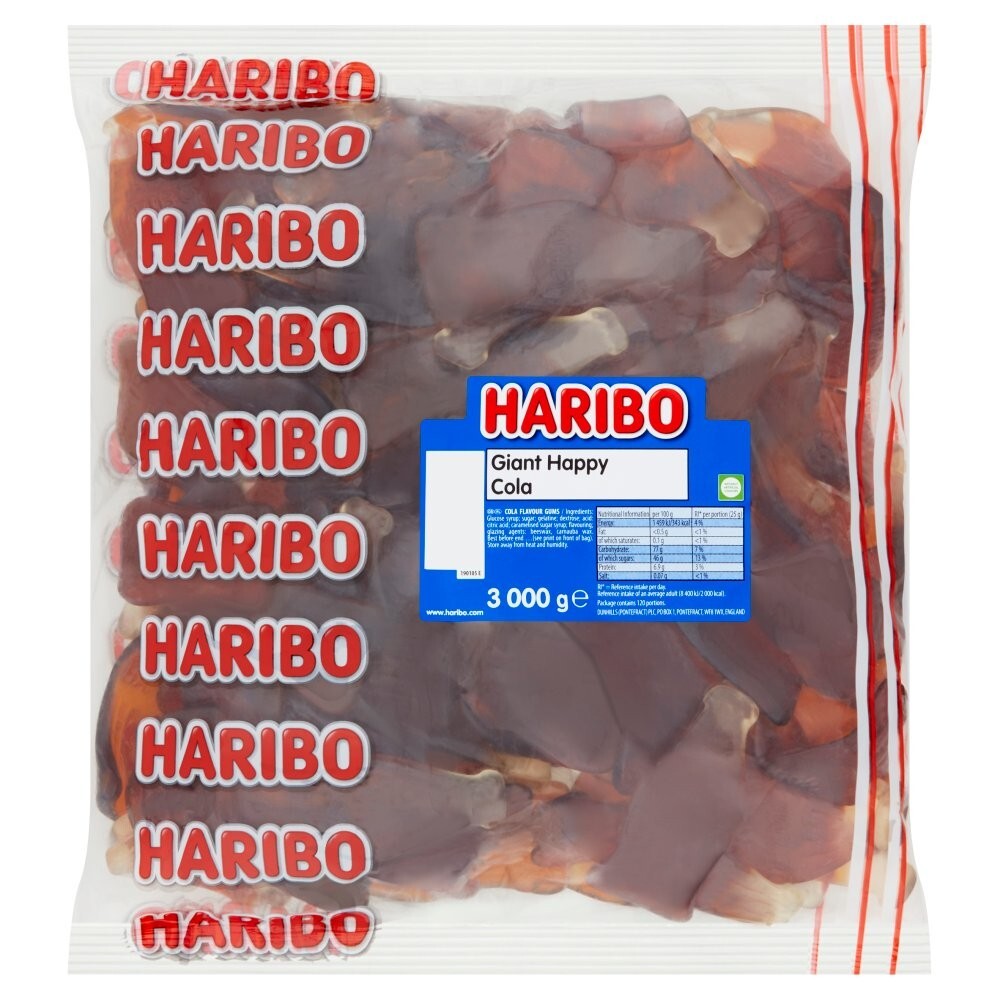 Haribo Giant Happy Cola Gummy Sweets Pick&Mix Party Treats & Gifts 3Kg Bulk Bag!0