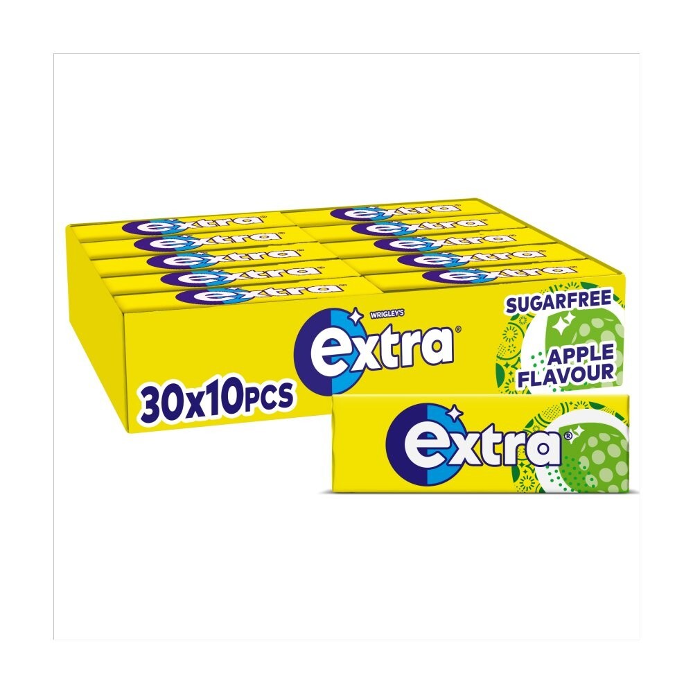30 Packets Wrigleys Extra Chewing Gum Apple Flavour Sugar Free £19.250