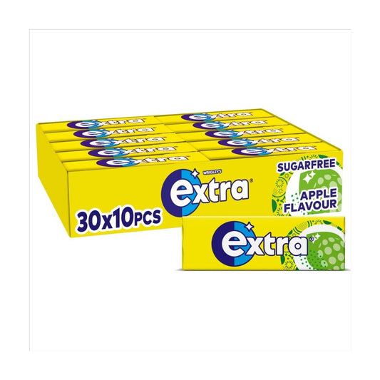 30 Packets Wrigleys Extra Chewing Gum Apple Flavour Sugar Free £19.250