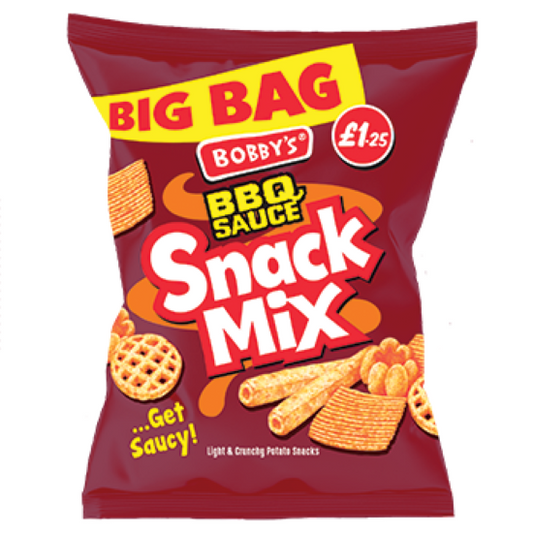 Bobby's BBQ Sauce Snack Mix Crisps Box Of 15 Packets at 63g Each Pack0