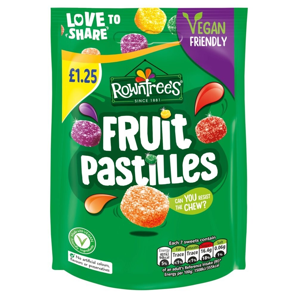 Rowntrees Fruit Pastilles Bag (114g)  X 20 Bags0