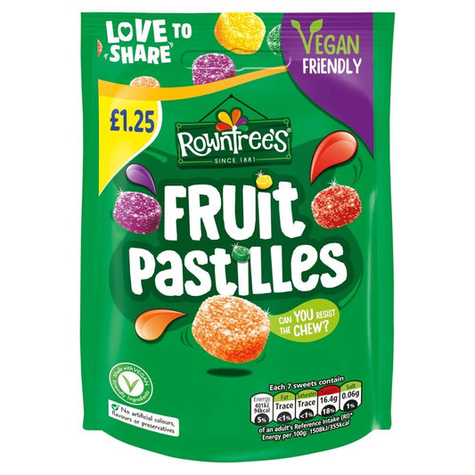 Rowntrees Fruit Pastilles Bag (114g)  X 20 Bags0