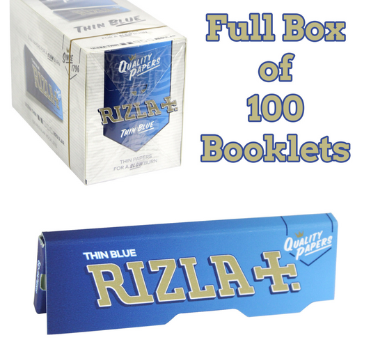 Full Box of 100 Booklets Rizla Blue Rolling Cigarette Papers Free P&P Only 21.650
