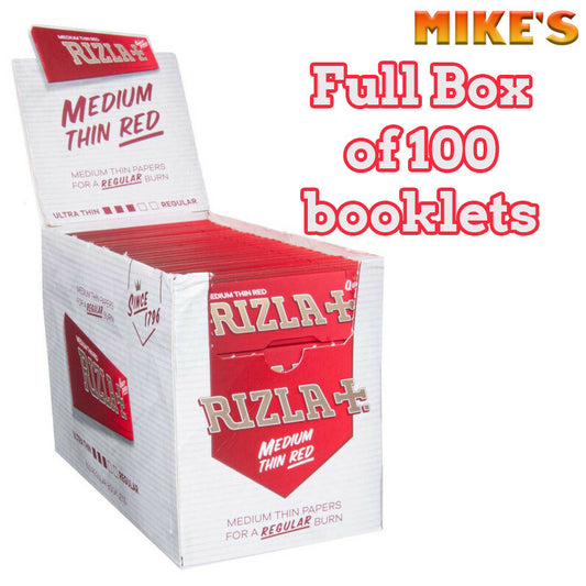 Rizla Red Rolling Paper Cigarette Papers 100 Booklets Box OFFER ONLY £20.250
