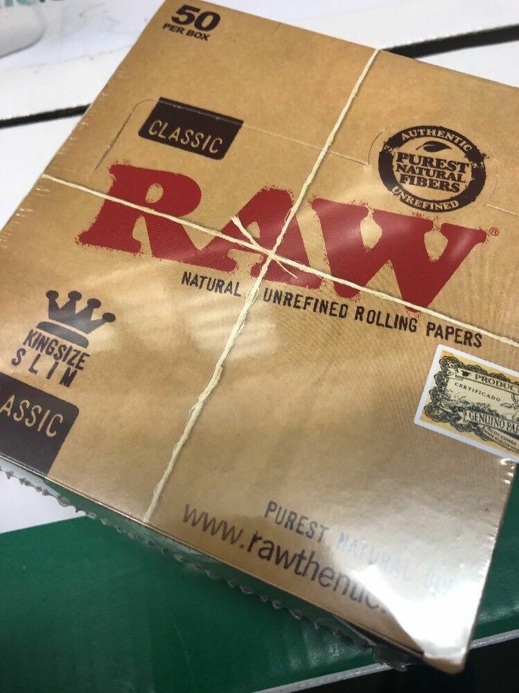 Full Box of 50 RAW Cigarette Rolling Paper Classic Kingsize Slim Free P&P £17.352