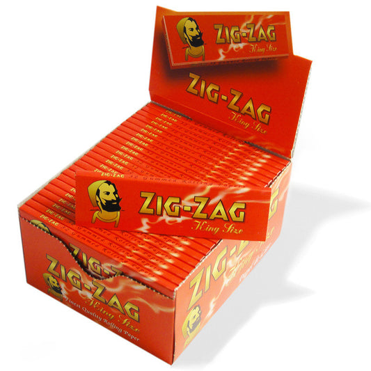 Full Box of 50 Booklets Zig Zag Kingsize Red Rolling Cigarette Papers Free P&P0