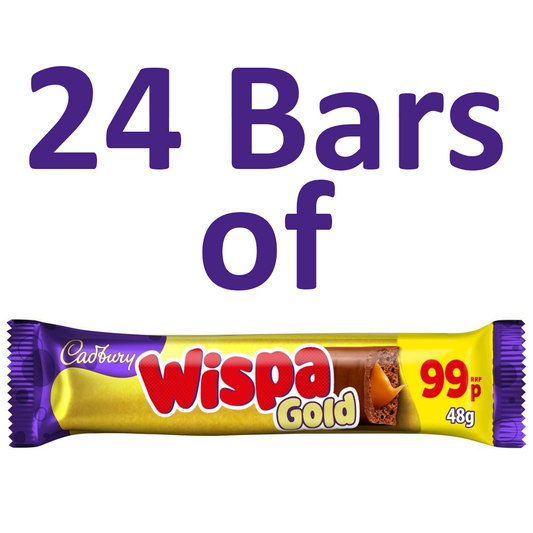 Box 24 Bars Cadburys Wispa Gold Chocolate Full 48g Bar Free Tracked Delivery0