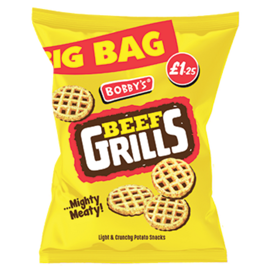 Bobby's Beef Grills Crisps Full Box Of 15 Packets at 60g Each Pack0