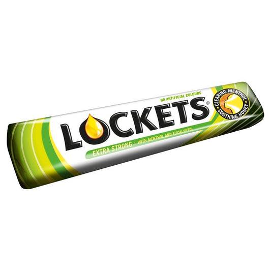Lockets Extra Strong Lozenges  Full Box of 20 x 43g Rolls – Menthol Cough & Cold0