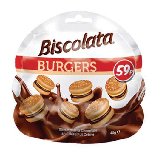 Biscolata Chocolate Burger Biscuits 40g x18 Packs Snack Treat Box0