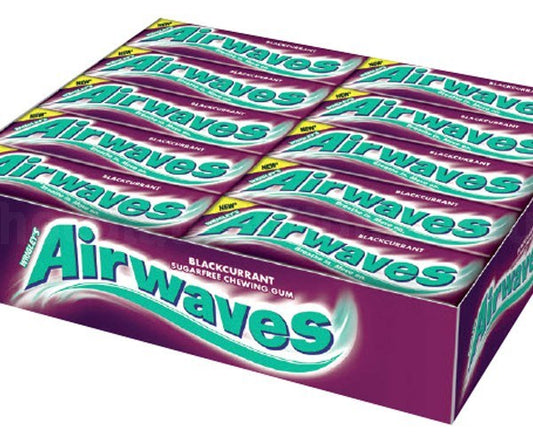 Full Box of 30 Wrigley's Chewing Gum Airwaves Sugar Free Blackcurrant 0