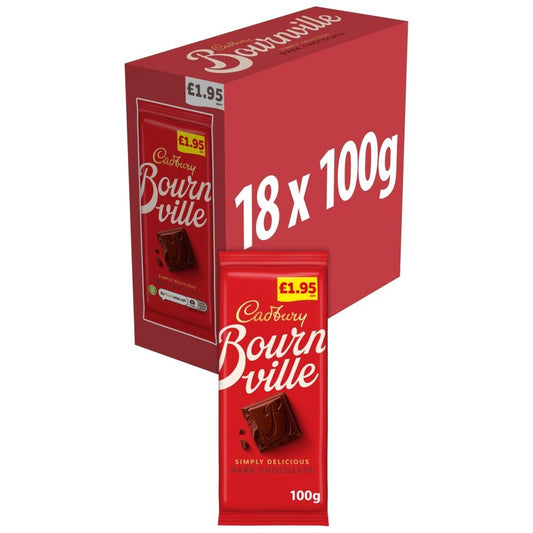 Full Sealed Case 18 X 100g Cadburys Classic Bournville Dark Chocolate0
