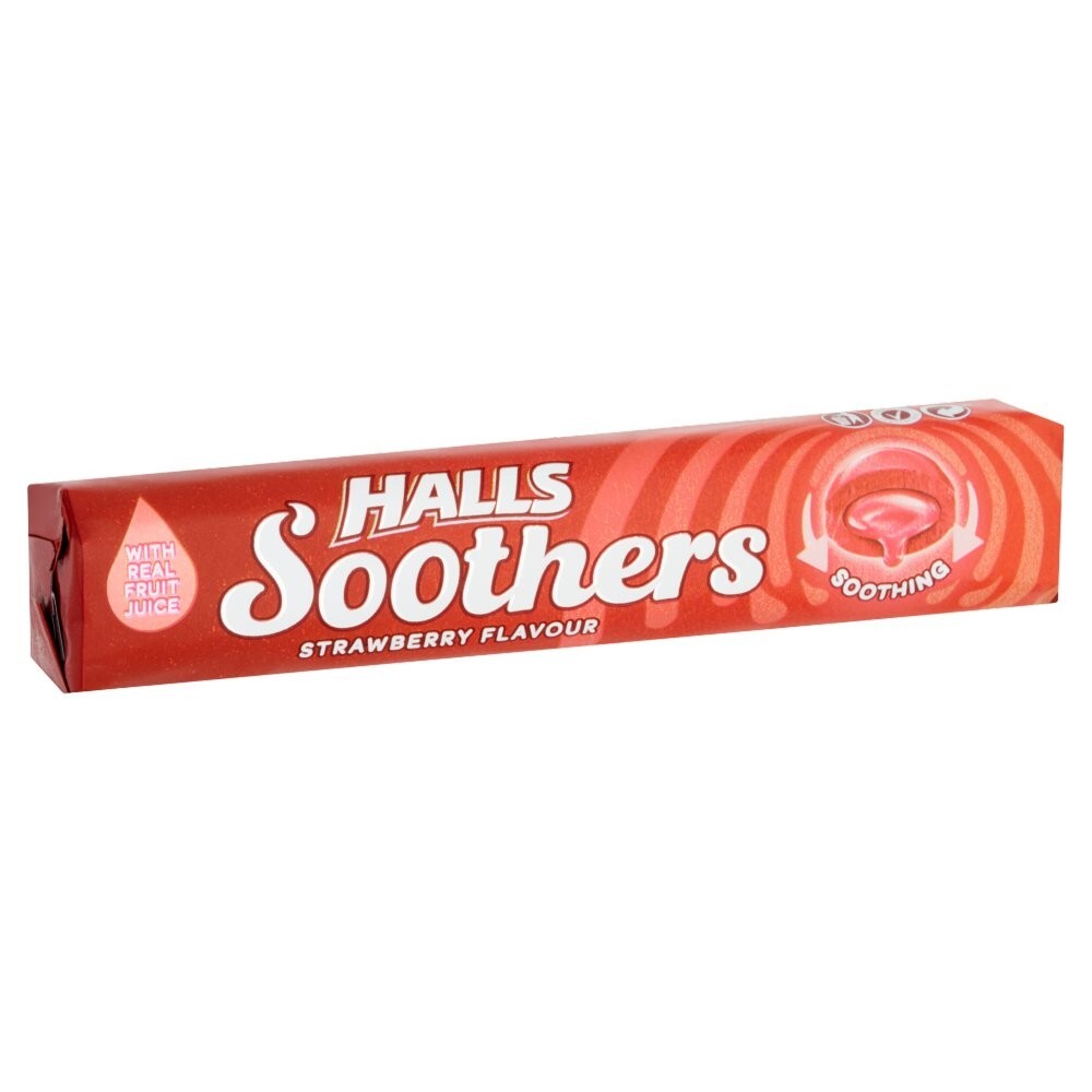 Halls Soothers Strawberry Flavour 20 x 45g each FREE TRACKED POSTAGE1