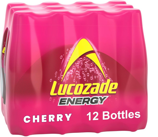 12 X 900ml Bottles of Lucozade Energy Drink Cherry Flavour0