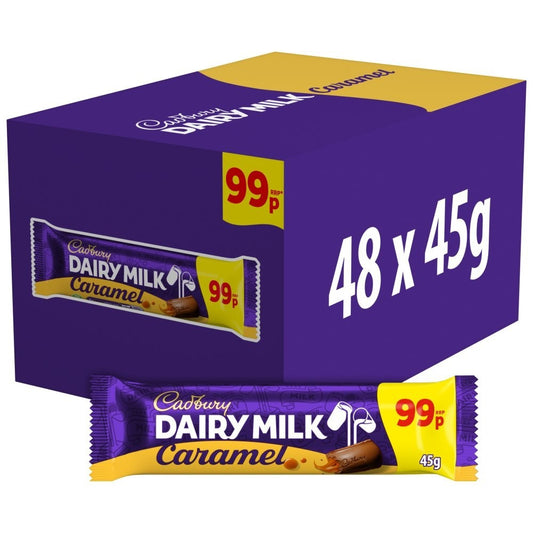 Cadbury Dairy Milk Caramel Chocolate Bar 45g x 48 Full Box Bars0
