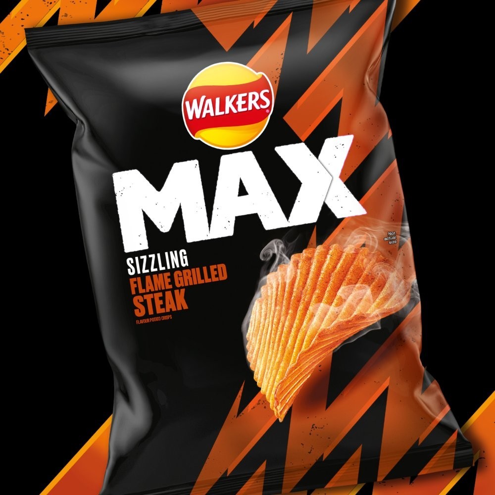 Walkers MAX Flame Grilled Steak Crisps 15 x 70g Bags – £1.25 PMP Full Box Snacks1