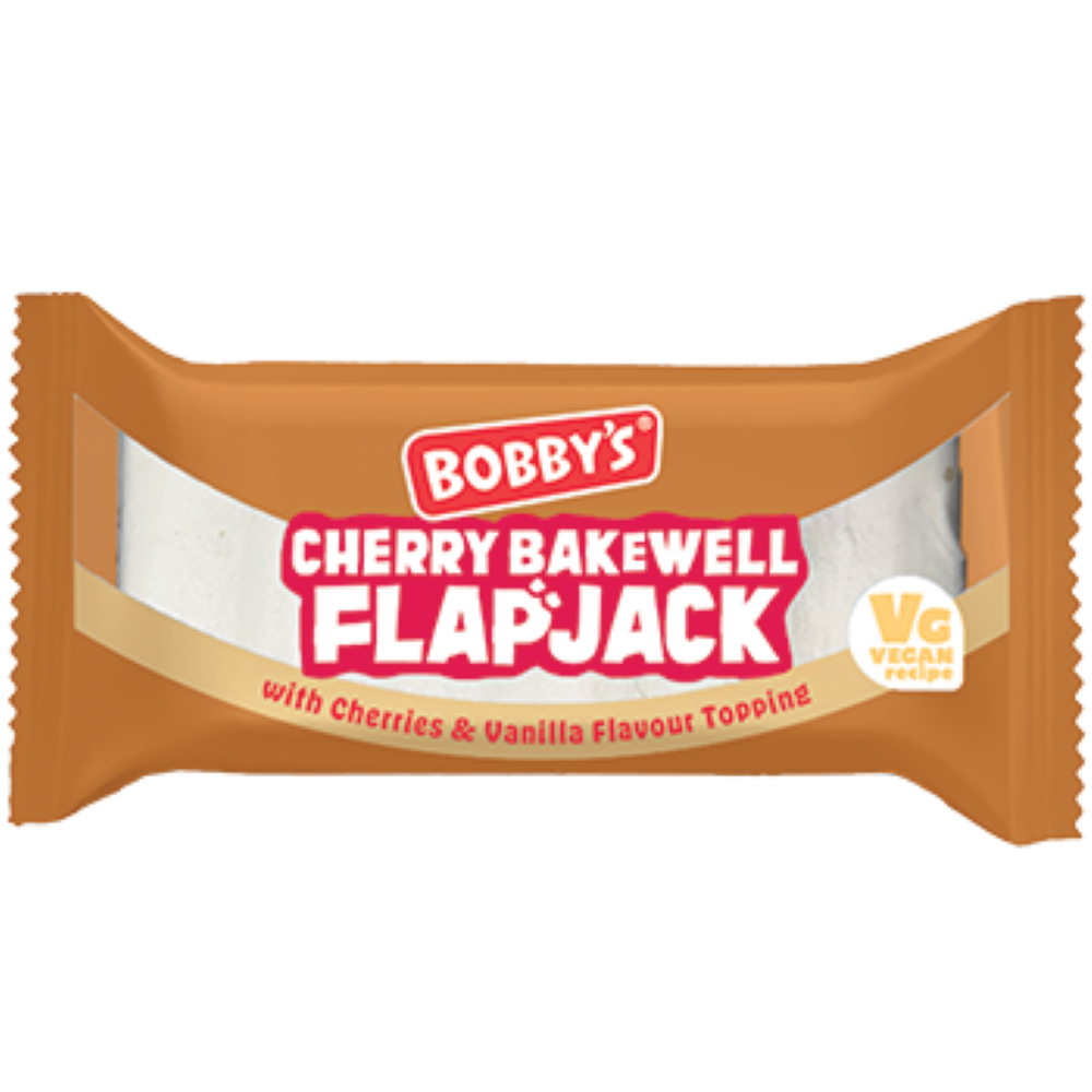 Bobbys Cherry Bakewell Flapjacks 90g x16 Snack Bars Treat Box1