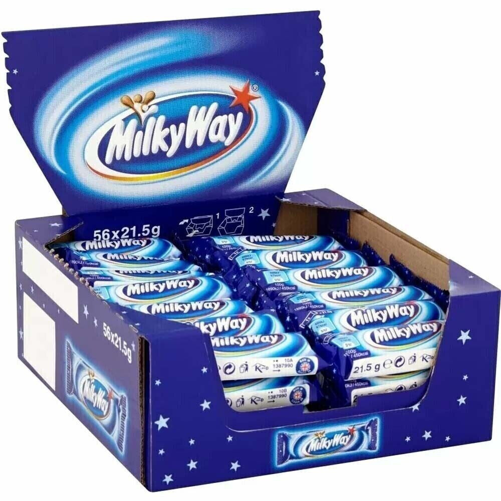 Box of 56 Milky Way Chocolate Bars 21.5g | Light Whipped Centre Snack Size0