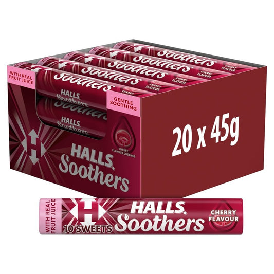 Halls Soothers Cherry Flavour 20 x 45g each FREE TRACKED POSTAGE0