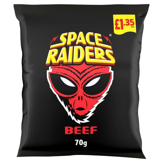 SPACE RAIDERS SHARE BAGS BOX OF 20 BEEF FLAVOUR CRISPS Only £22.99 SPECIAL OFFER0