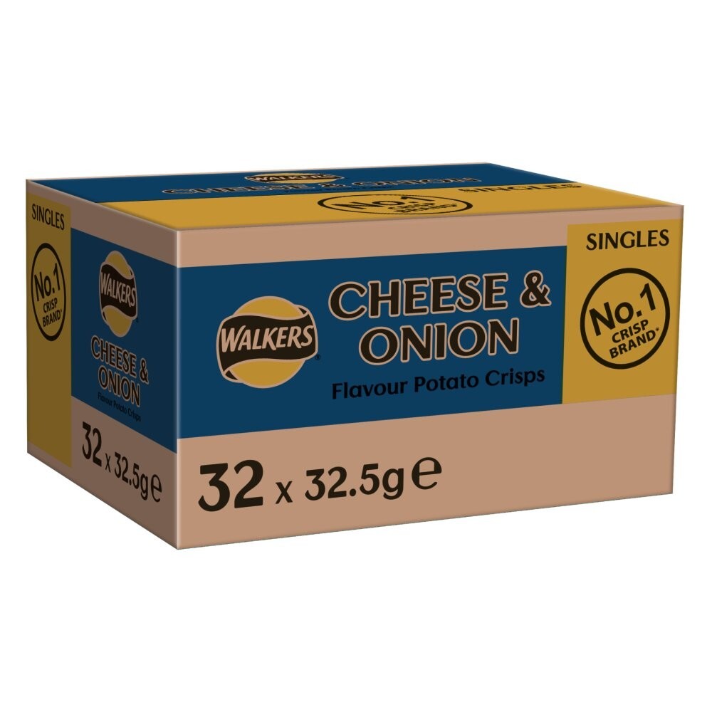 WALKERS CHEESE & ONION CRISPS FULL CASE X 32 X 32.5G BAGS2