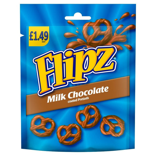 Flipz Flips Milk Chocolate Coated Pretzels 12 x 80g £1.49 Large Bags0