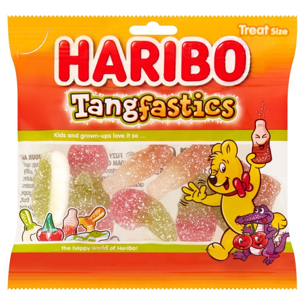 Haribo Tangfastics Mini Bags 16g x 100 Treat Size Sweets Party Favour Box1