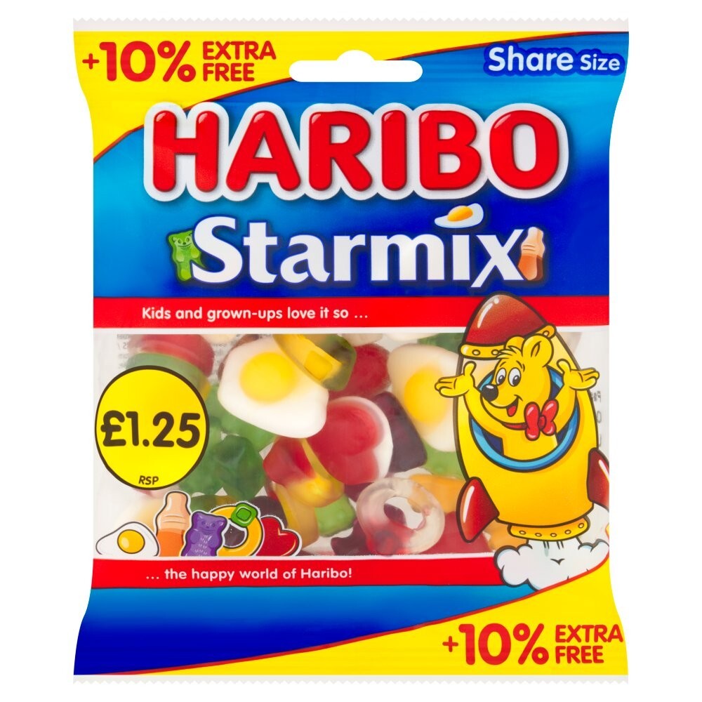 HARIBO Starmix Fruit & Cola Flavour Jelly & Foam Sweets Sharing Bag 154g × 120