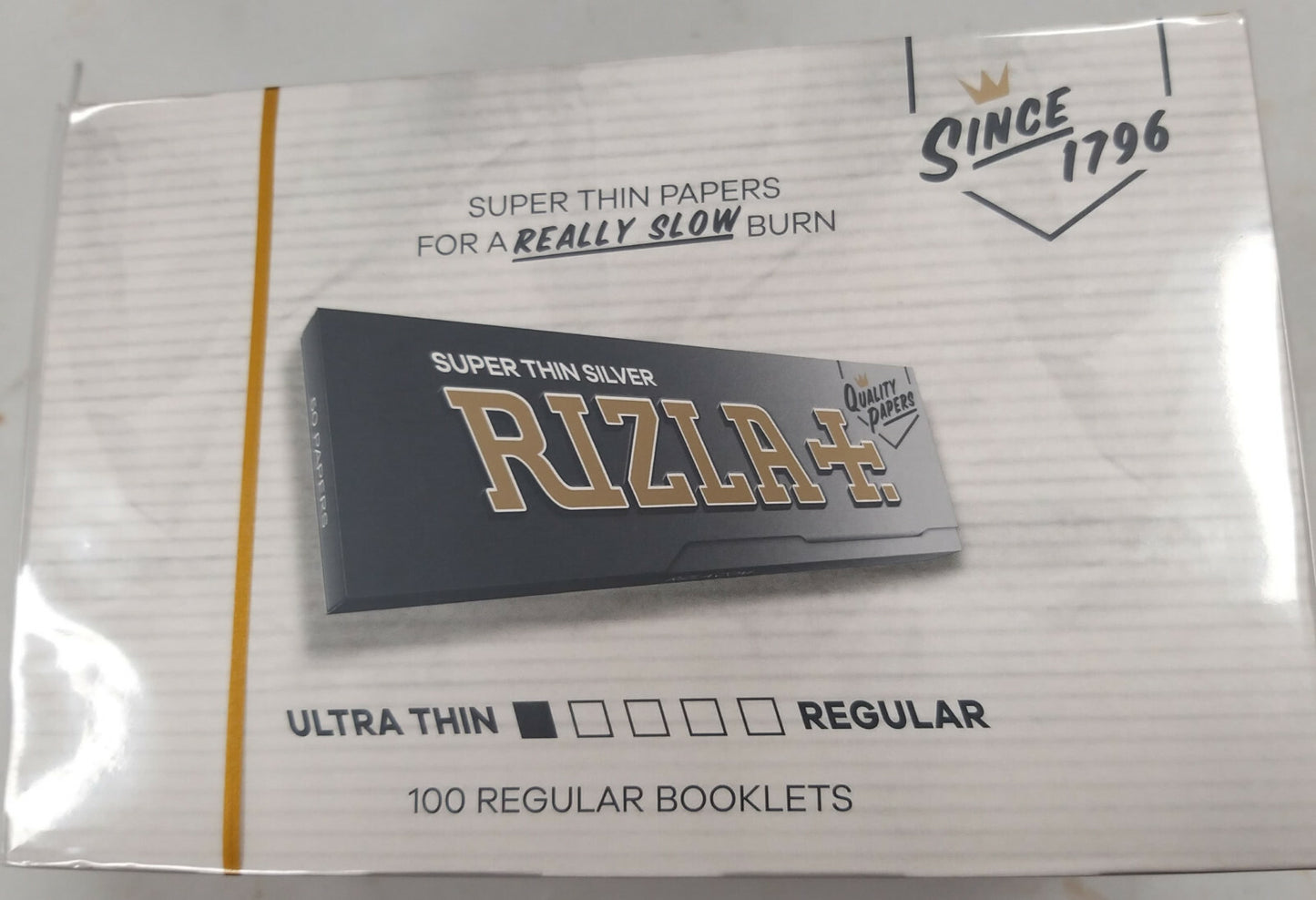Full Box of 100 Booklets Rizla Silver Rolling Standard Cigarette Papers Free P&P0