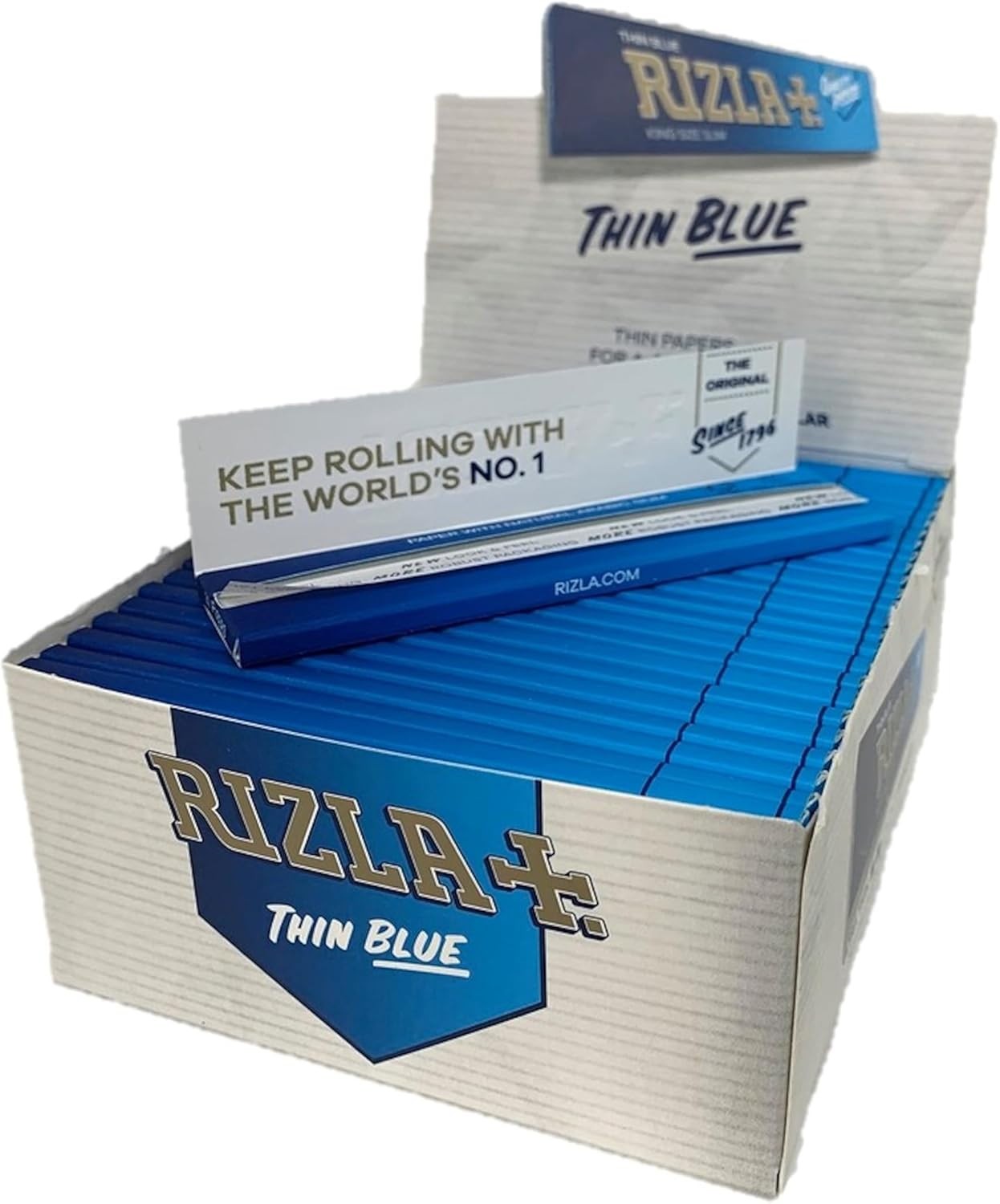 Full Box of 50 Booklets Rizla King Size Blue Slim Rolling Cigarette Papers 2