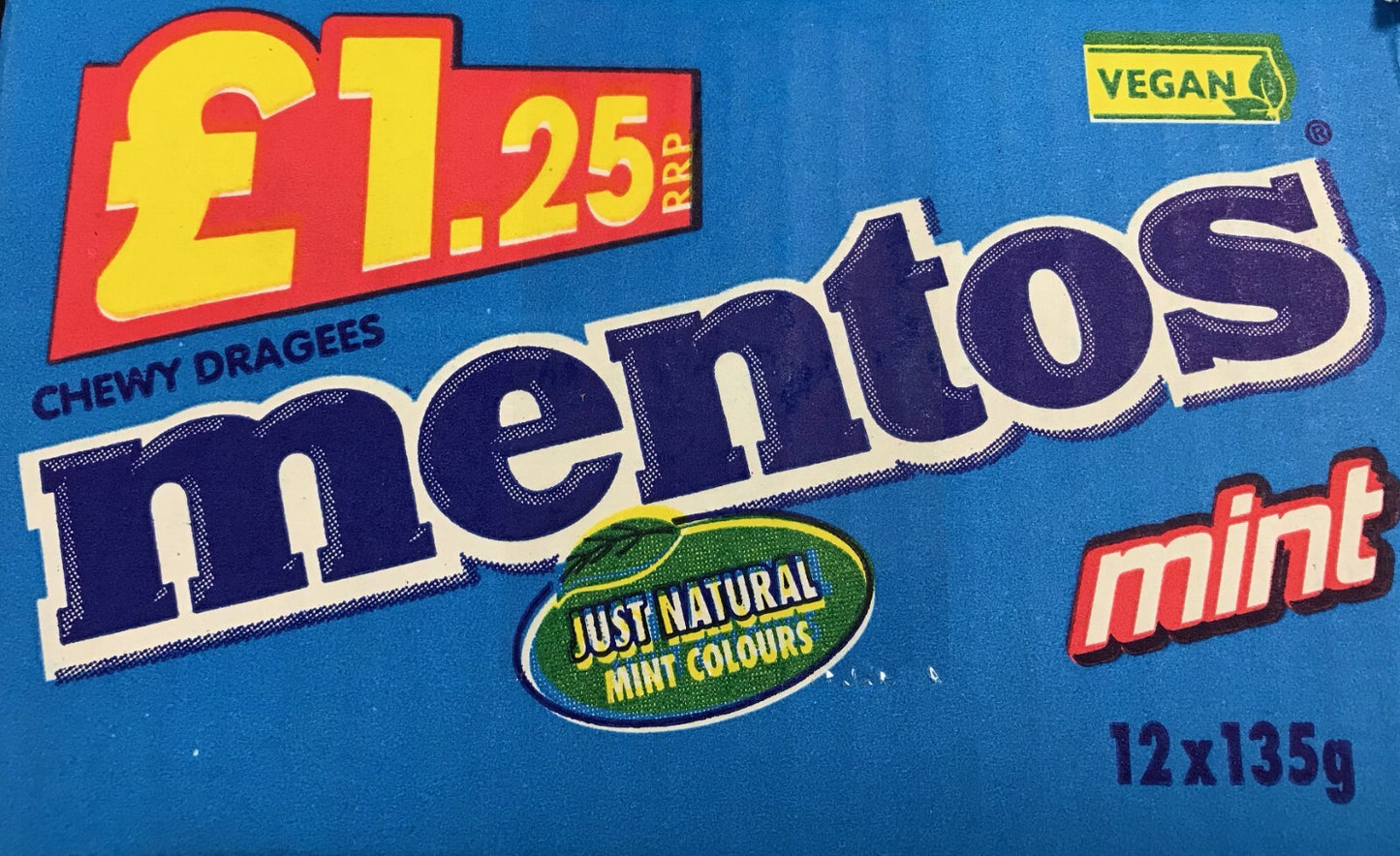 Mentos Chewy Sweets Mint Flavour Large Bags Full Case X 12 Bags Tracked Delivery1