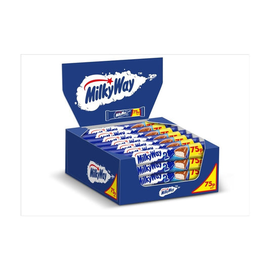 Full Box of 28 Bars Milky Way Twin Chocolate Bars 43g 75p Price Marked0