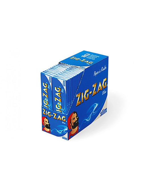 Full Box of 50 Booklets Zig Zag Blue Slim King Size Cigarette Rolling Paper0
