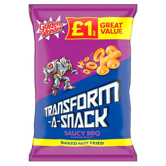 Full Box of 18 Golden Wonder TransForm-A-Snack Saucy BBQ 56g £1 Bags0