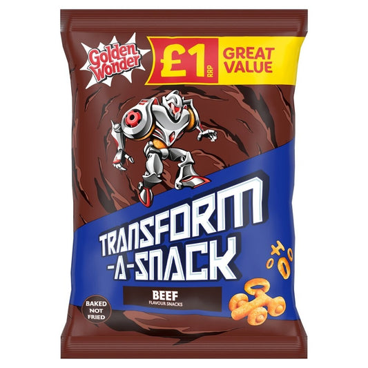 Full Box of 18 Golden Wonder TransForm-A-Snack BEEF 56g £1 Bags0