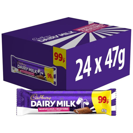 Cadbury Dairy Milk Marvellous Creations Bar with Popping Candy & Jelly 24 x 47g0