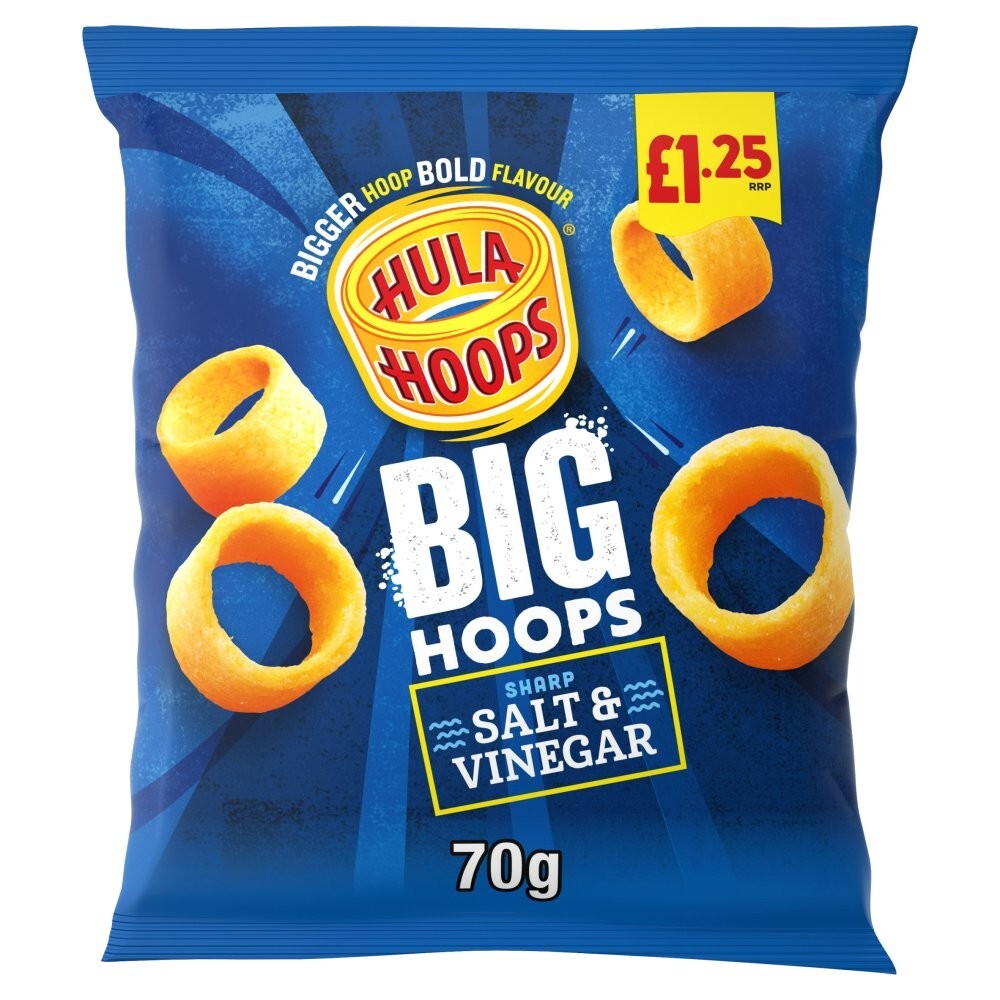 20 x Hula Hoops Big Hoops Salt & Vinegar Share Bags – Full Box – Bold Crunch2
