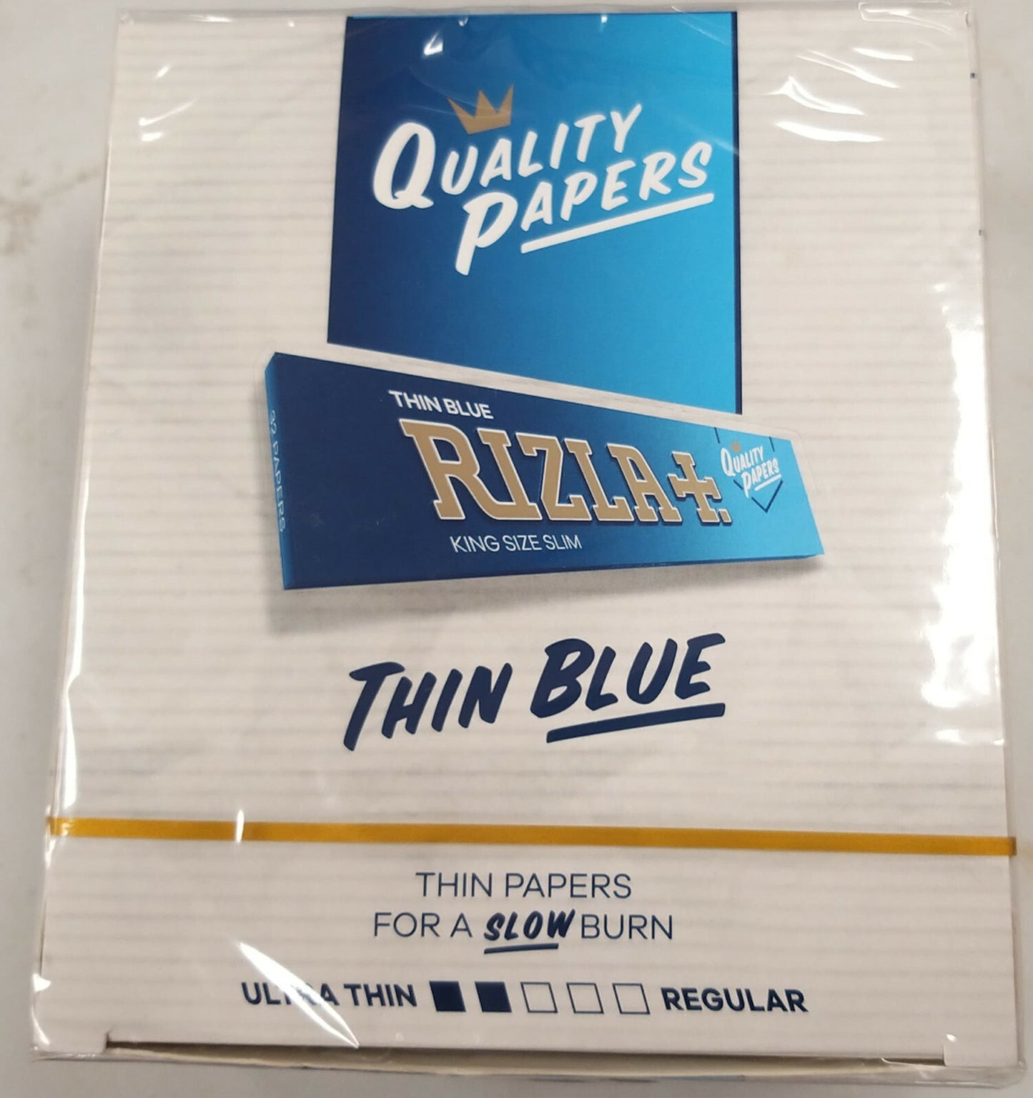 Full Box of 50 Booklets Rizla King Size Blue Slim Rolling Cigarette Papers 1