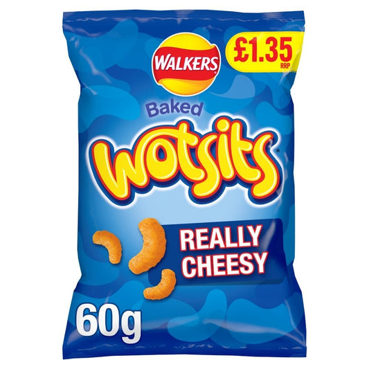 Full Box of 18 Walkers Baked Wotsits Really Cheesy Crisps 18 x 60g £1.35 PM0